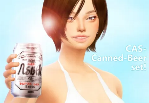 CAS canned beer set: acc. + background + pose
