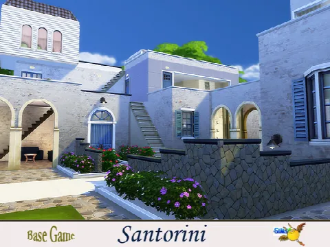 Santorini house by evi, Sims 4 residential lots CC – image 2