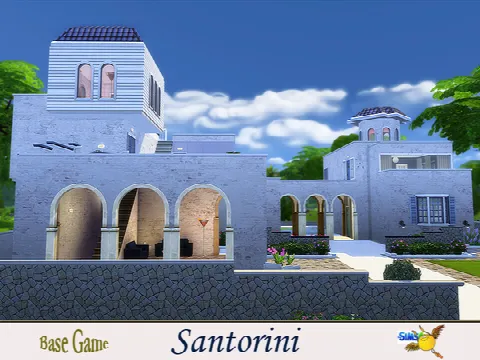 Santorini house by evi, Sims 4 residential lots CC – image 3