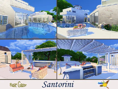 Santorini house by evi, Sims 4 residential lots CC – image 4