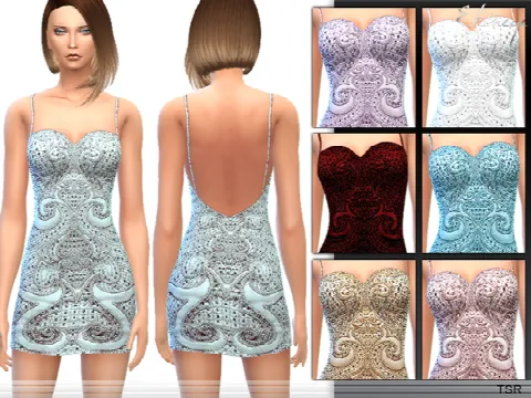 Beaded Spaghetti Strap Dress