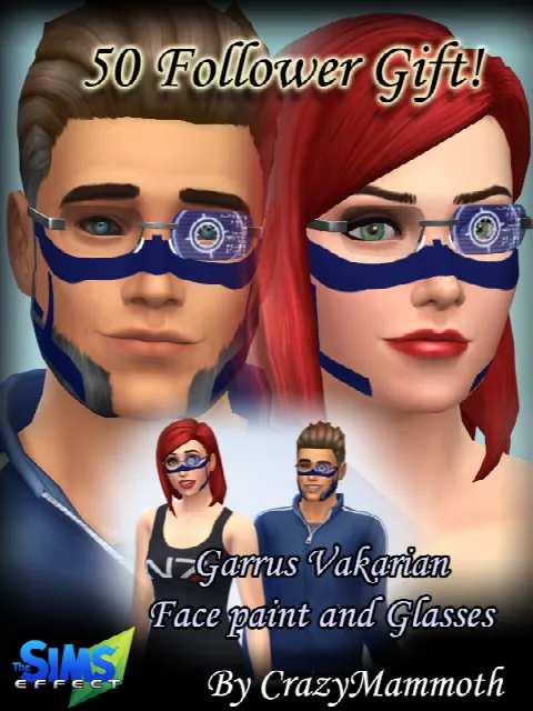 Garrus Vacaran glasses and face paint