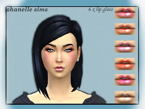 6 x lip gloss with teeth showing