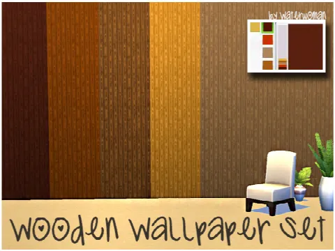 Wooden Wallpaper Set