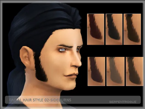 Facial Hair Style 02 Sideburns