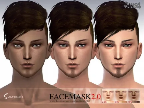 Facemask 2.0 by S-Club WMLL, Sims 4 facepaint CC – image 3