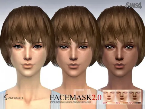 Facemask 2.0 by S-Club WMLL, Sims 4 facepaint CC – image 4