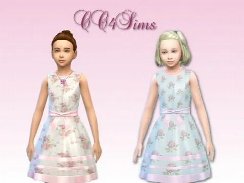 Pink floral dresses for kids