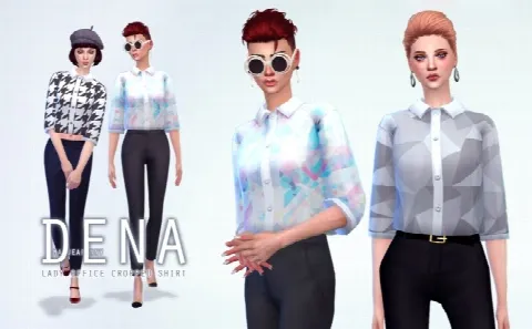 DENA Lady office cropped shirt