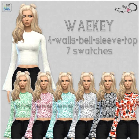 4 walls bell sleeve top