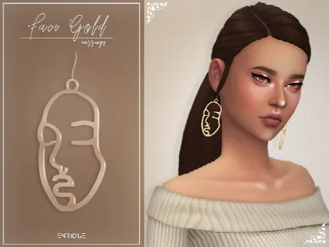 Face Gold Earrings