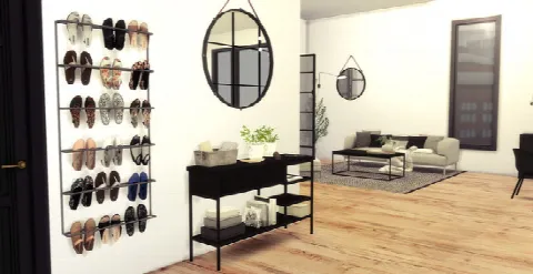 HAKIM HOUSE 121 BLACK AND WHITE MODERN APARTMENT by Zozosims, Sims 4 residential lots CC – image 2
