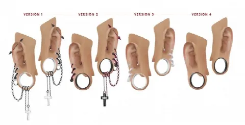 CROSS CHAIN EAR PLUG 4 VERSIONS + NO EAR PRESETS by Redheadsims Cc, Sims 4 jewelry CC – image 3