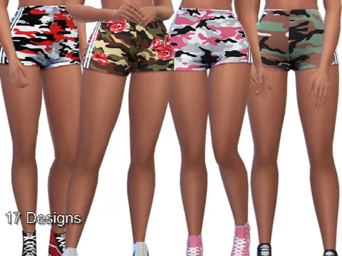 High Waisted Camo Summer Shorts