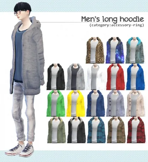 Men’s long hoodie