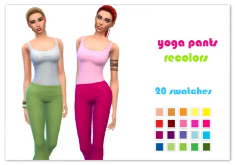Yoga pants recolors