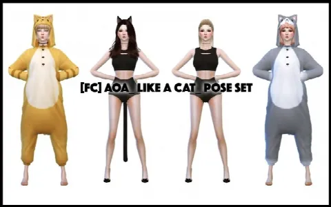 AOA Like A Cat pose set