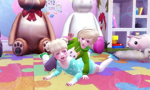 Twins toddler pose