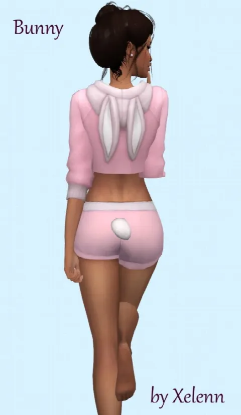 Bunny Sweater, Shorts and Cropped hoodie