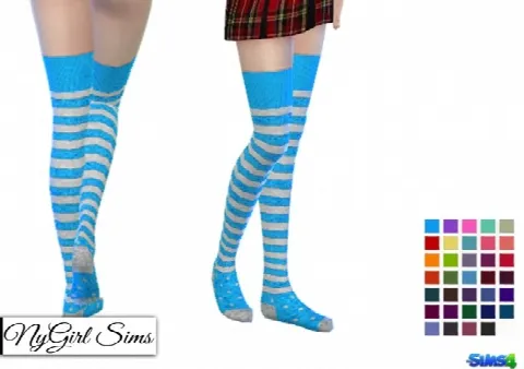 Stripes and Polka Dot Thigh High Socks