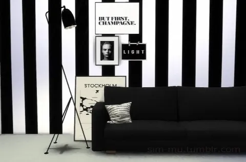 Black & White Striped Wall