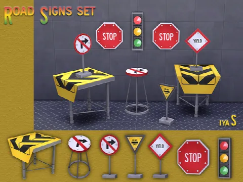 Traffic Signs Decor Set