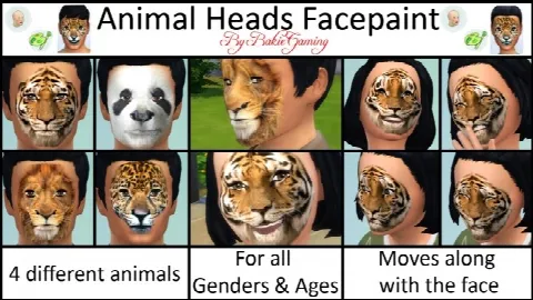 Animal Heads Face Paint