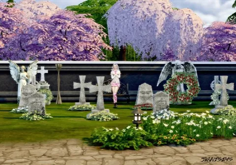 Cemetery statues and tombs