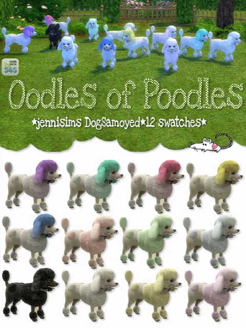 Poodles with Jenni Sims DogSamoyed in 12 swatches