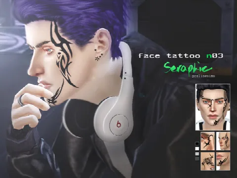 Seraphic Tribal Face Tattoo N03