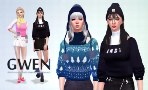 Gwen Short sweater with sleeveless turtleneck