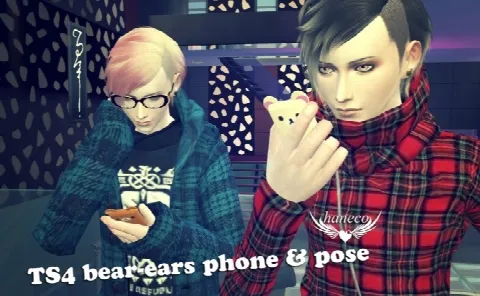 Bear ears phone and poses