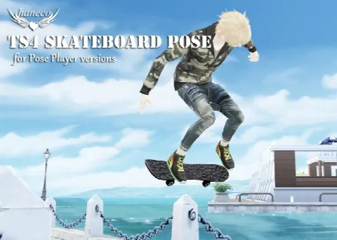 Skateboard poses