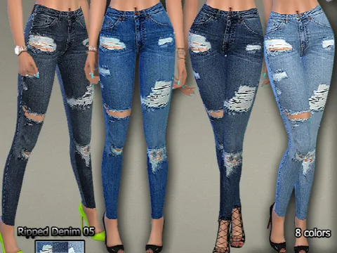Ripped Denim Jeans 05