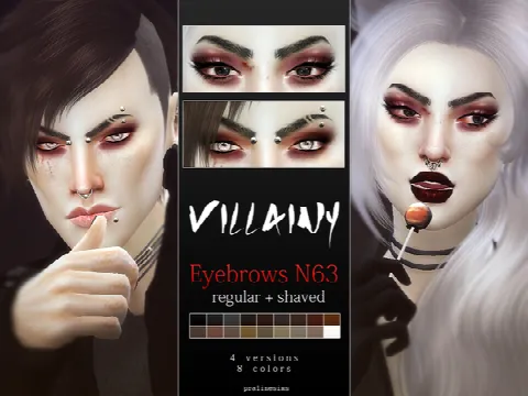 Villainy Eyebrows Shaved + Natural
