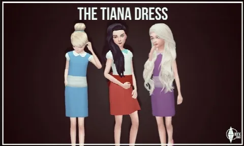Tiana dress by Onyxsims, Sims 4 female clothes CC – image 2
