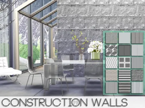 Construction Walls by Pralinesims, Sims 4 walls & floors CC – image 2