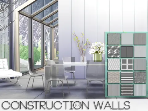 Construction Walls by Pralinesims, Sims 4 walls & floors CC – image 4
