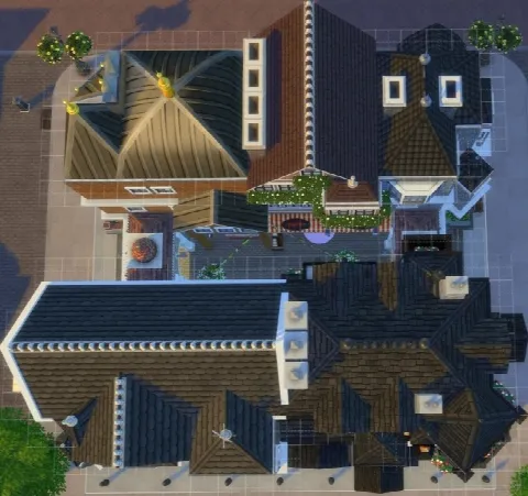 Old Town District with Victorian-style Shops by HiddenMoon, Sims 4 community lots CC – image 3