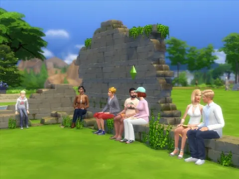 Ruin invisible benches and chair