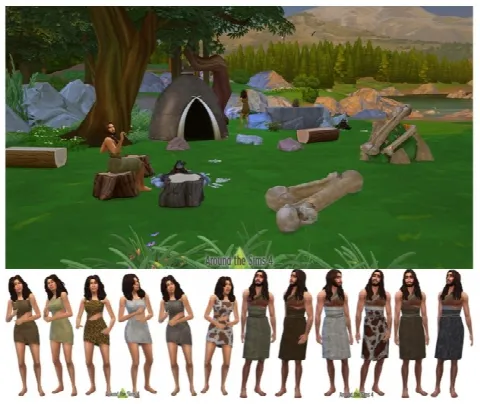 History Challenge CC Prehistoric objects & outfits