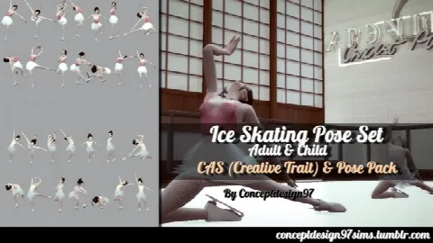 Ice Skating Pose Set