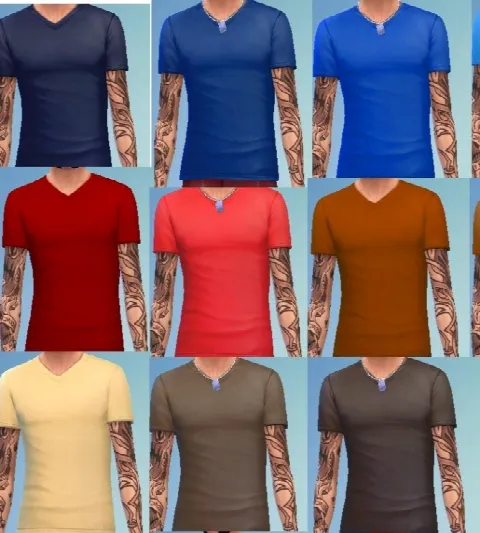 39 Recolors of Men’s V Neck Tee