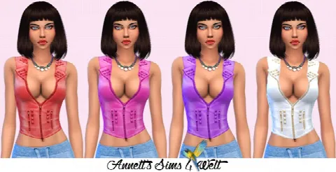 Silk Vest by Annettssims4welt, Sims 4 female clothes CC – image 3