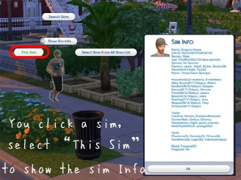 Show/Search Sim Info Mod by itasan2, Sims 4 Quality of Life mod – image 2