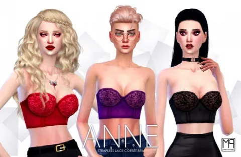 ANNE strapless lace corset bra