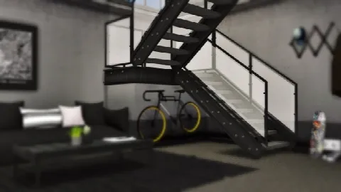 Industrial U Stairs Deco