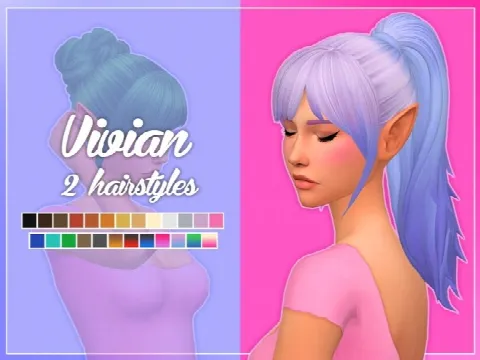Vivian Hair (Bun + Pony)