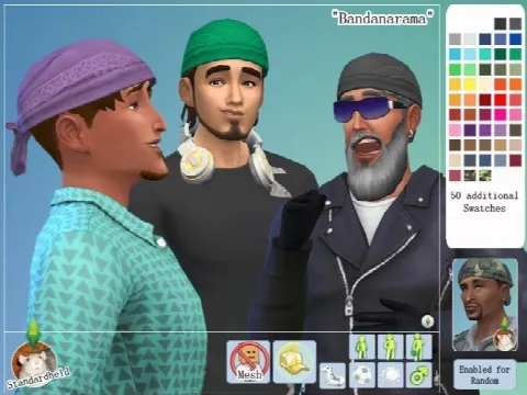 Bandanarama by Standardheld, Sims 4 headwear CC – image 4