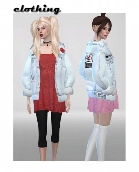 Vintage Denim Jacket Dress Recolor